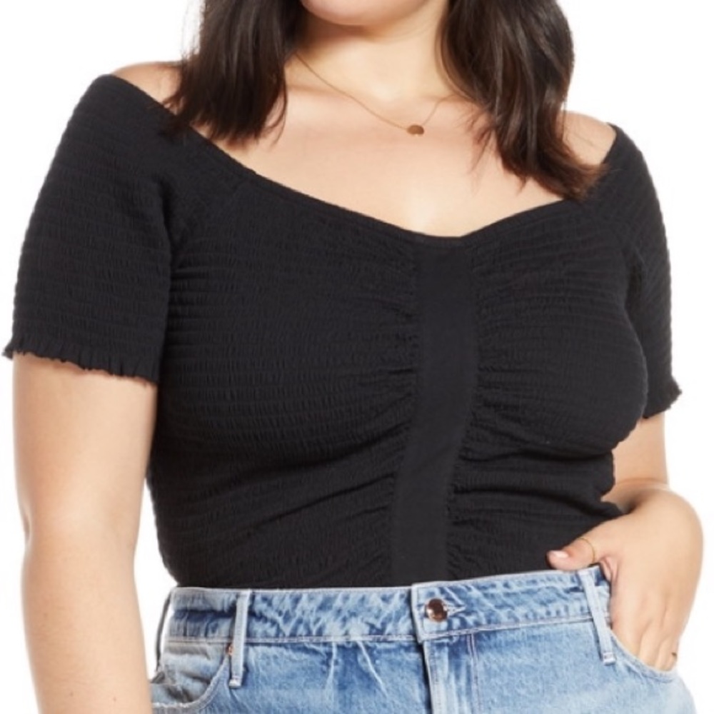 Ruched off the shoulder top